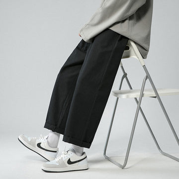 Legible Men's Pants Retro Ankle Length Casual Cotton Pant Male Elastic Waist Loose Pant Man aidase-shop